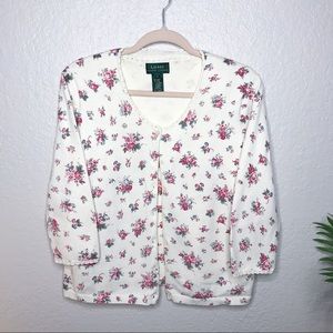 Lauren Ralph Lauren Vintage Floral Tank and Cardi